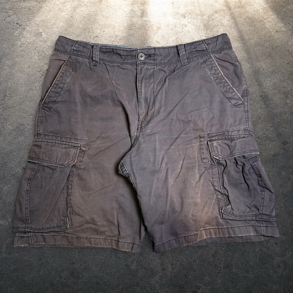 Route 66 Cargo Shorts Faded Charcoal Grey Skater Baggy 90s Vintage Size 38